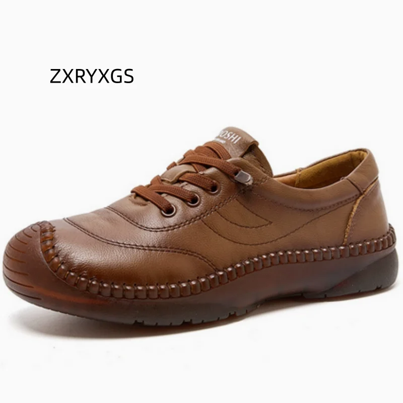 

ZXRYXGS 2026 Новые женские повседневные кроссовки из натуральной кожи, белые, на толстой подошве, мягкие, универсальные, удобные, для путешествий