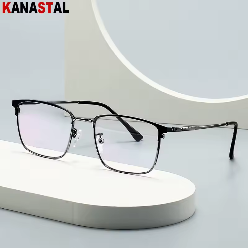 Men Reading Glasses Prescription Myopia Glasses Optical Lenses Eyewear Women Blue Light Blocking Titanium Metal Eyeglasses Frame