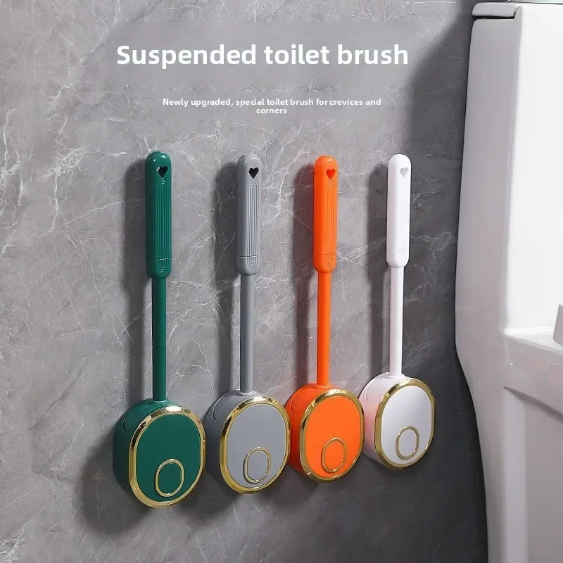 Luxuriöse Neue Toilettenbürste für den Haushalt Ohne Tote Winkel Wandmontierte Toilettenbürste Set Silikon-Artefakt für Toilette und Badezimmer