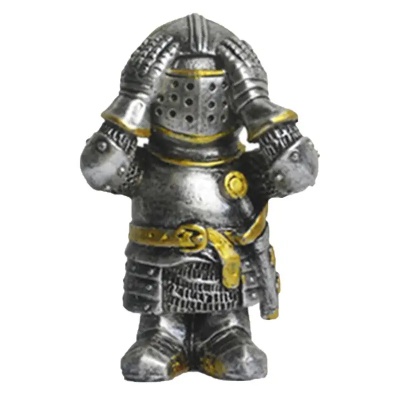 Resin Warrior Ornaments Garden Crafts Decoration Soldier Knight Sculpture Exquisite Warrior Garden Crafts Ornaments Weather