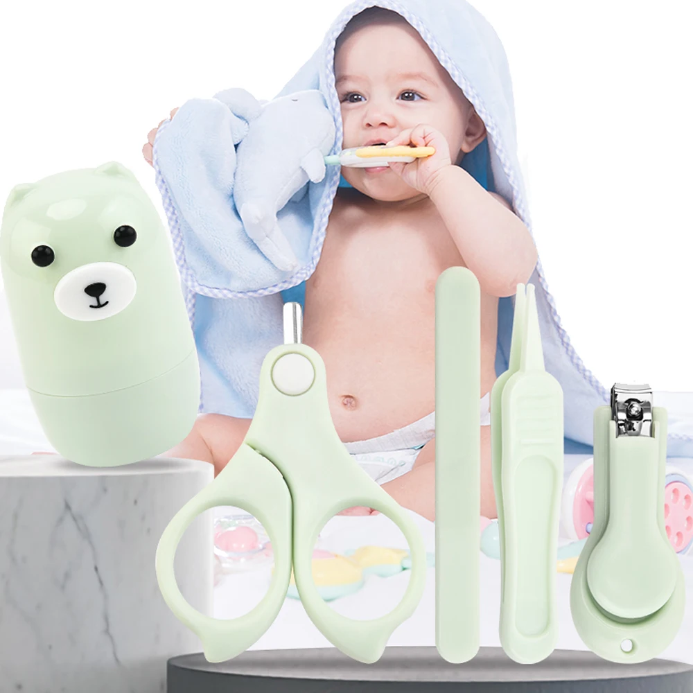 Children's Manicure Kit Baby Nail Care Tool Set with Scissors Clipper Trimmer File Tweezer - Kid Safe Portable Box