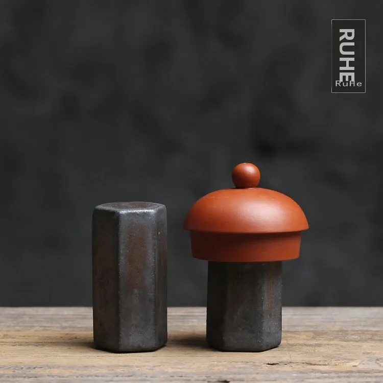 Rust-Colored Cerc Teapot Lid Holder Small Size Personali Tea Pet Display Piece Handmade Crted Home Decor Paper Town