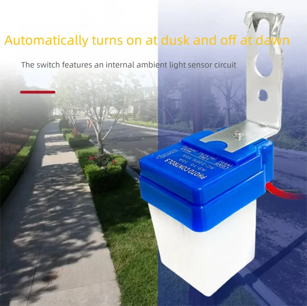 AS-10 Photoelectric Switch Street Lamp Controller 12V Fully Automatic 220V Lights up at Dusk Waterproof Induction Lamp Switch