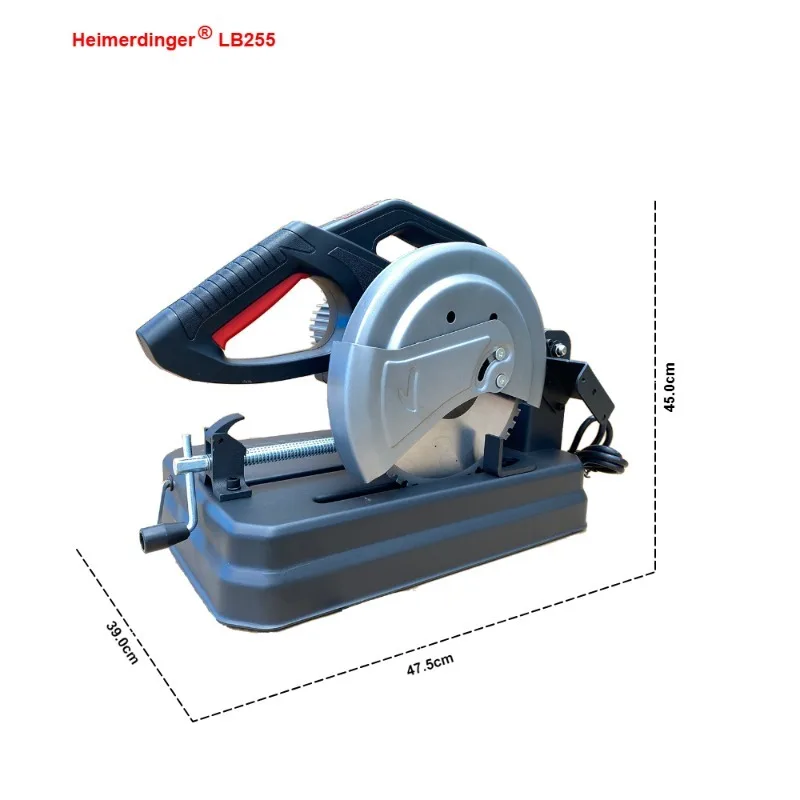 

AC 220V Heimerdinger LB255 10'' 3000W High speed Brushless Metal Cold Cutting Saw 900-1500rpm 0-45° Angle