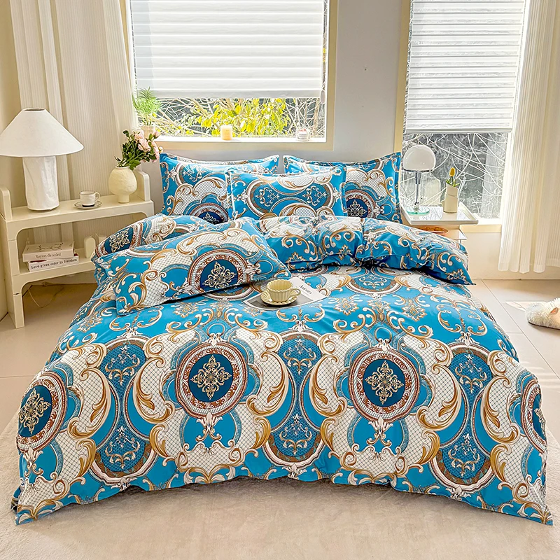 Flower Printed Duvet Cover Single/Queen/King Size Skin-friendly Quilt Cover Sets housse de couette Soft Duvet Cover for Bed 이불커버