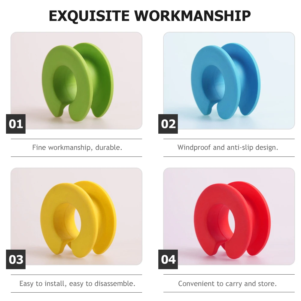 

12pcs Windproof Fixing Buckle Anti Slip Hanger Ring Cloth Drying Spacers Household Use Reusable Buckles Skid Proof