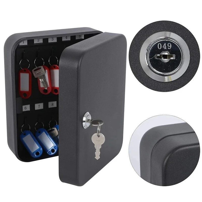 Combination Key Cabinet 20 Key Hooks Key Box Wall Mounted Locking Key Organizer Key Cabinet Security Lock Boxn01r