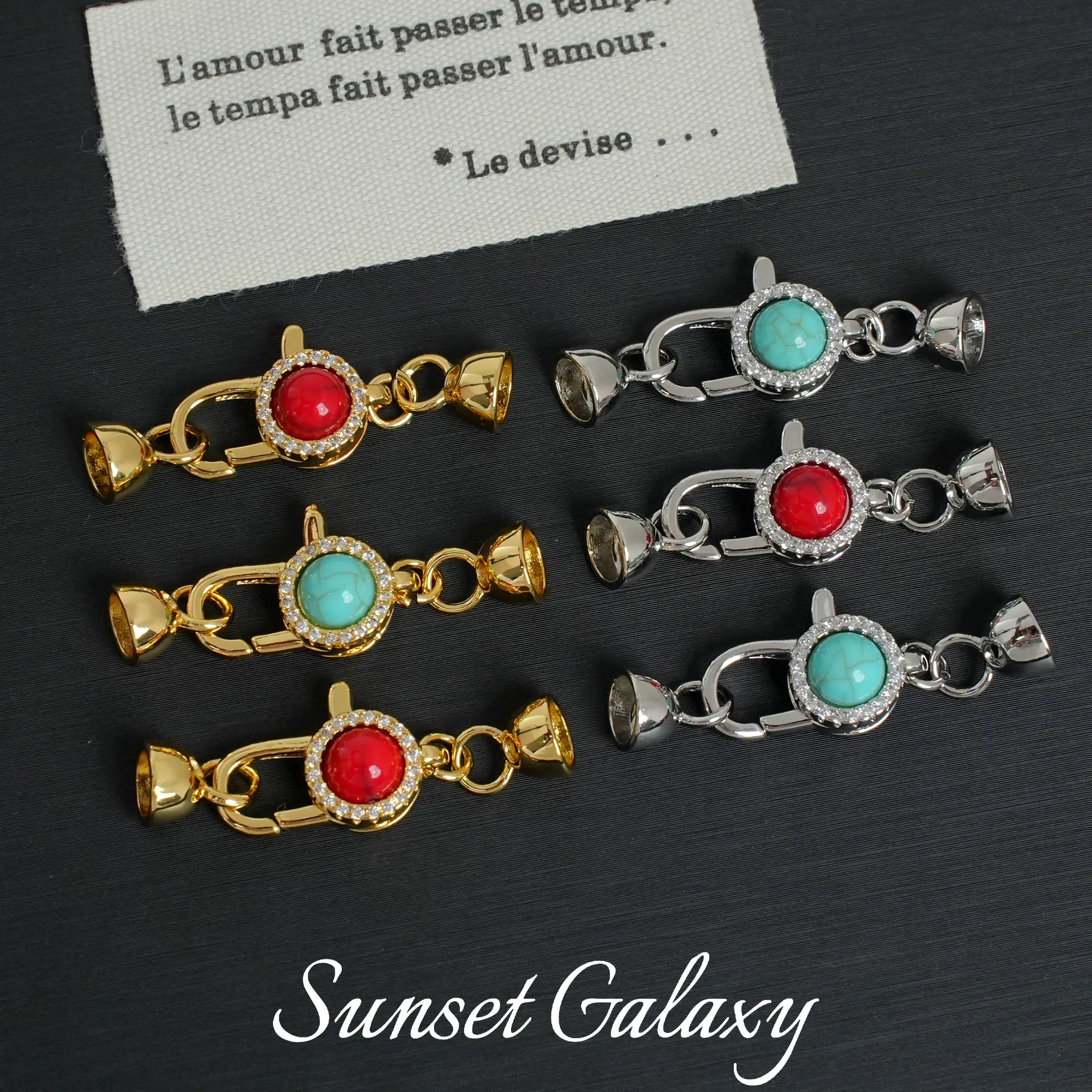 18K Gold-plated Zirconium Spring Press-down Lobster Buckle, Handmade DIY Beaded Finishing Buckle, Accessory Material