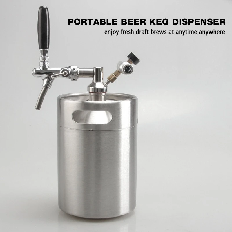 Stainless steel portable craft fresh beer pressurized air hair keg cover