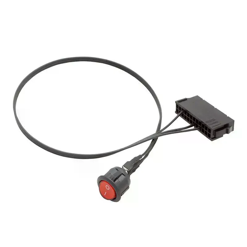 52cm Cable Copper Tin Wire 24-Pin Female ATX PSU PC Power Supply Starter Tester Start Up Jumper with ON/OFF Switch