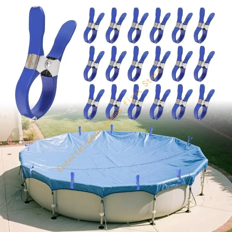 

12pcs Stainless Steel Pool Cover Clip Windproof Secure Against Strong Wind for Outdoor Pool in Areas Ensuring Stability 55KD