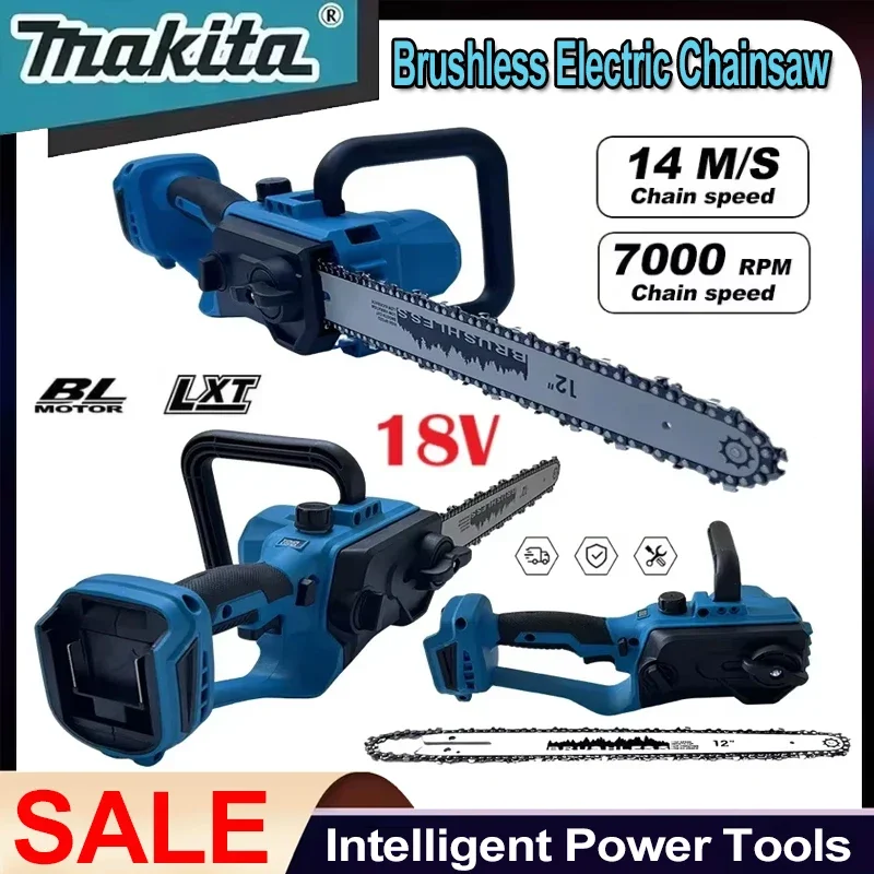 Makita 12IN GardenTrimming Electric Chain Saw Cordless Wood Cutting Electric Saw Cordless Pruning Chain Saws For 18 Battery