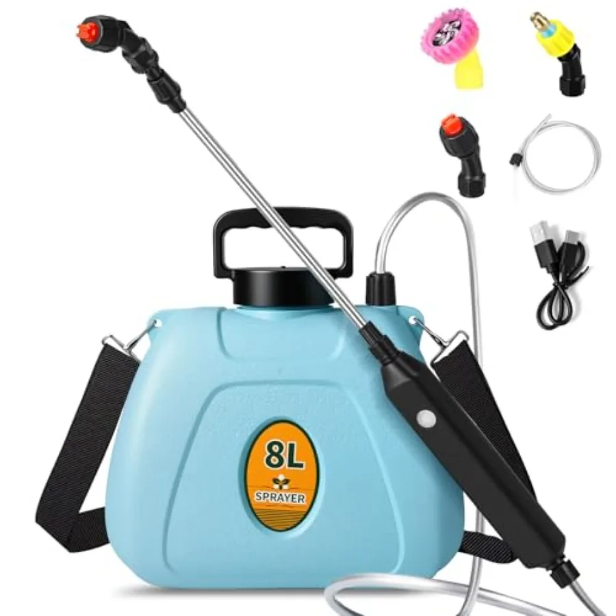 

2 Gallon Battery Powered Garden Sprayer 2025 Upgraded Electric Weed Sprayer with 3 Adjustable Speed Settings Battery Indicator