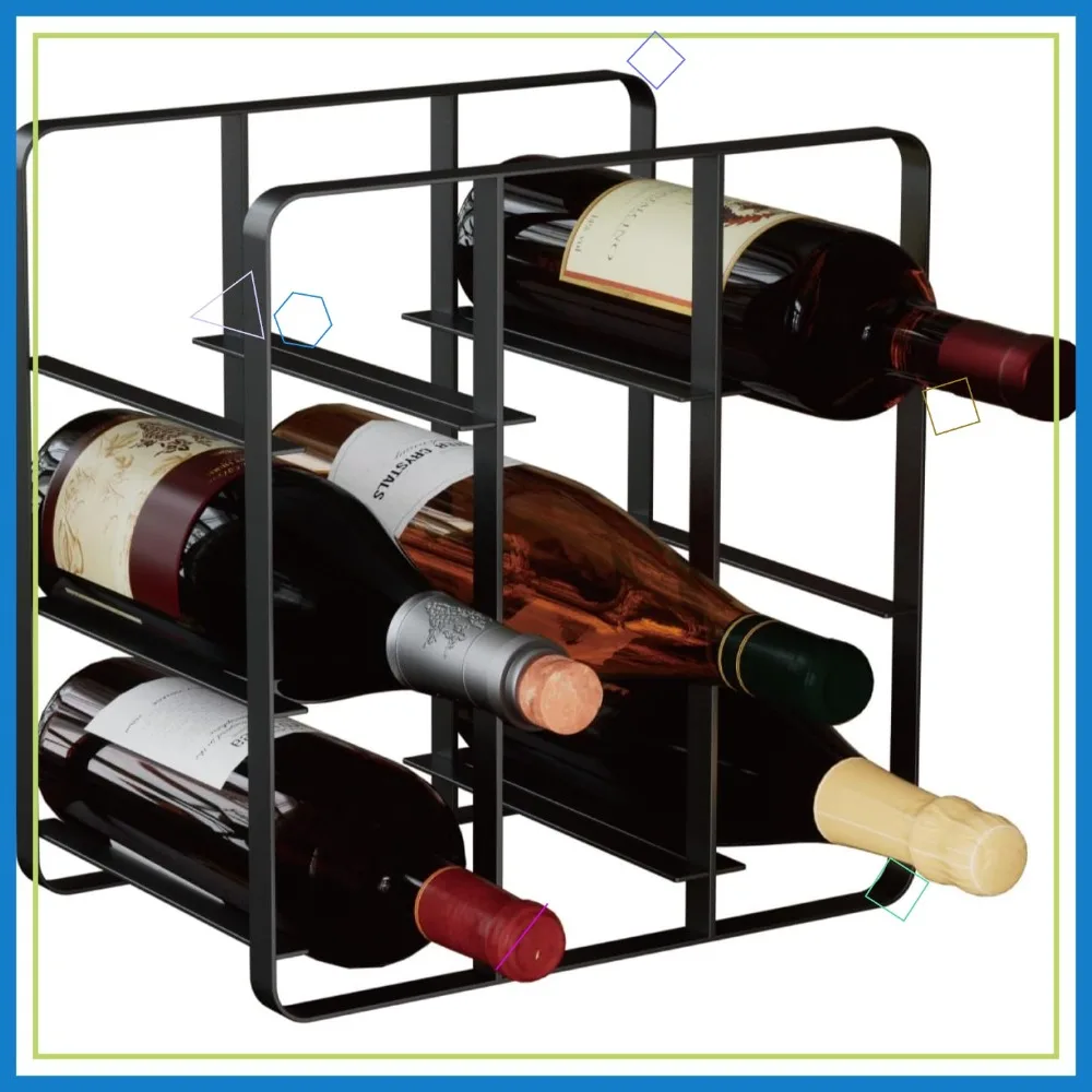 

Металлическая винная полка на 9 бутылок, отдельно стоящий держатель для кухонной столешницы, сборка не требуется, черный