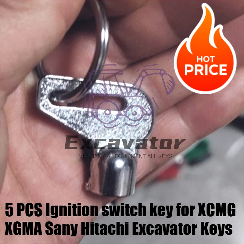 5 Llaves de Encendido para Excavadora Compatibles con Maquinaria de Construcción XCMG XGMA Sany Hitachi
