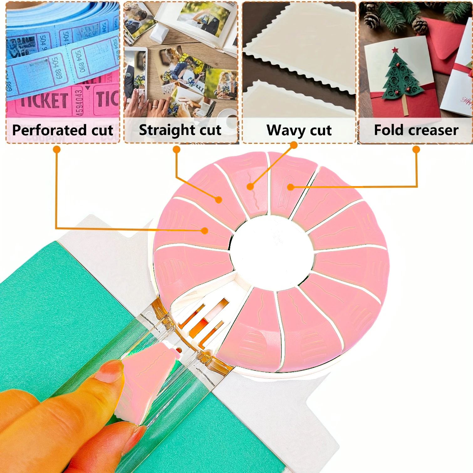 Lace Cutter for Width A5/A4/A3 Paper With 2 Extended Folding Rulers, 12 Style Wave Edges Craft Paper Cutter With Measurements