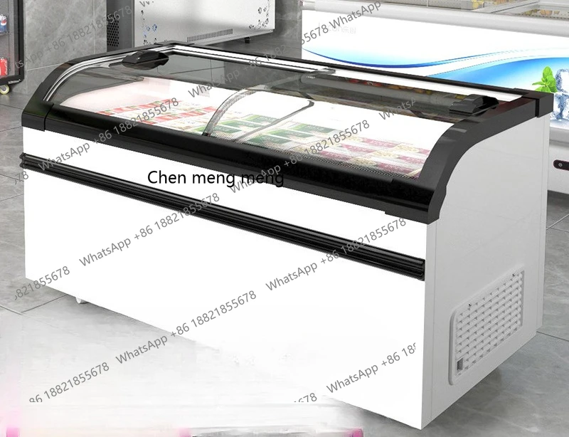 

Commercial display frozen and refrigerated combination island glass door supermarket shopping mall freezer