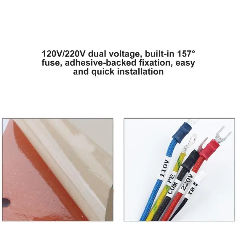 

652F Printer Heating Plate Easily Installation Heater Bed Repair Printer Accessories Silicone Heated Mat For PLUS