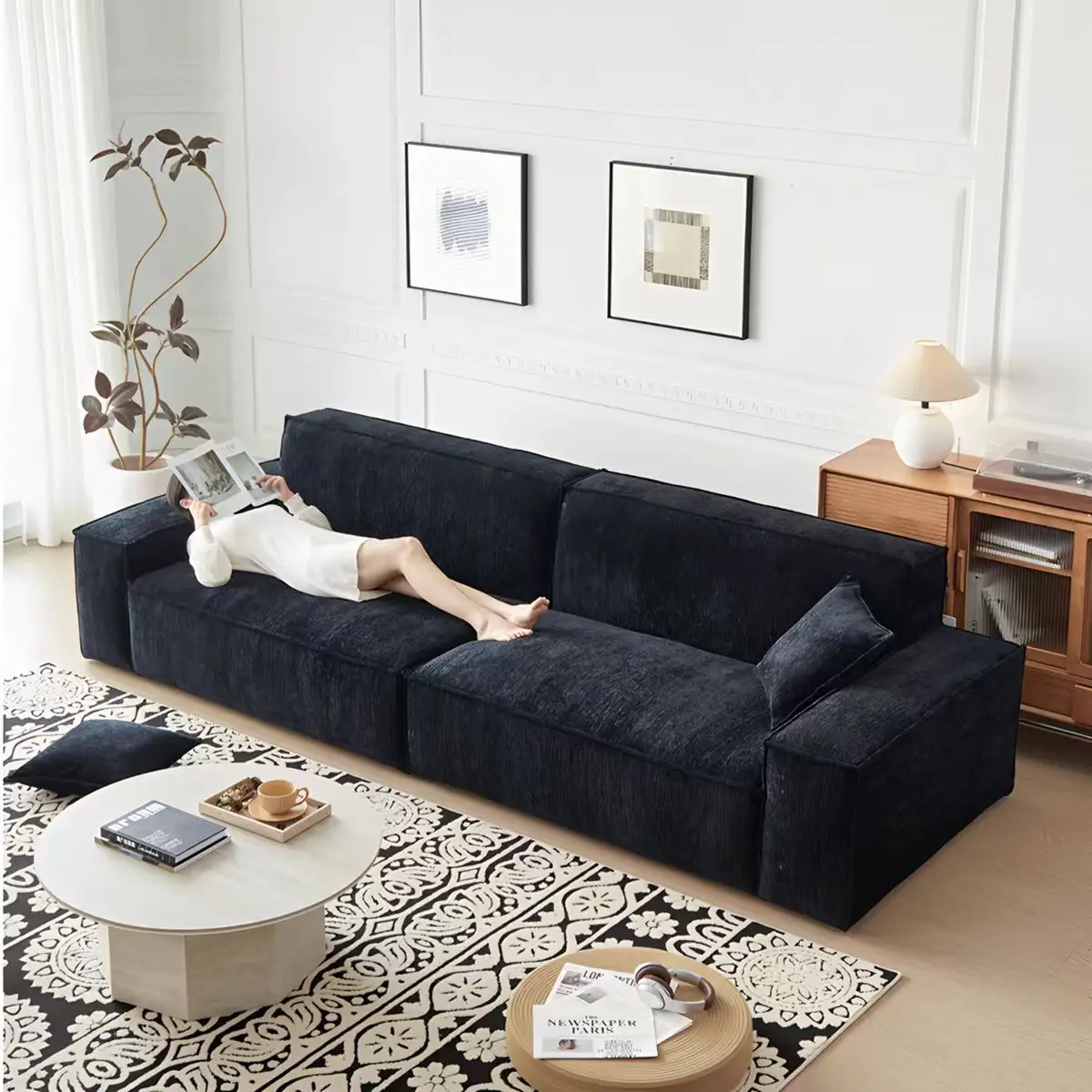 

Luxury High-end Living Room Sofa Set Modern Light Luxury Minimalist High-End Villa Large Living Room Sponge Chenille Sofa