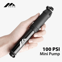 MANA 100PSI Portable Bicycle Pump with Presta/Schrader Universal Valve and Multiple Nozzle Holes