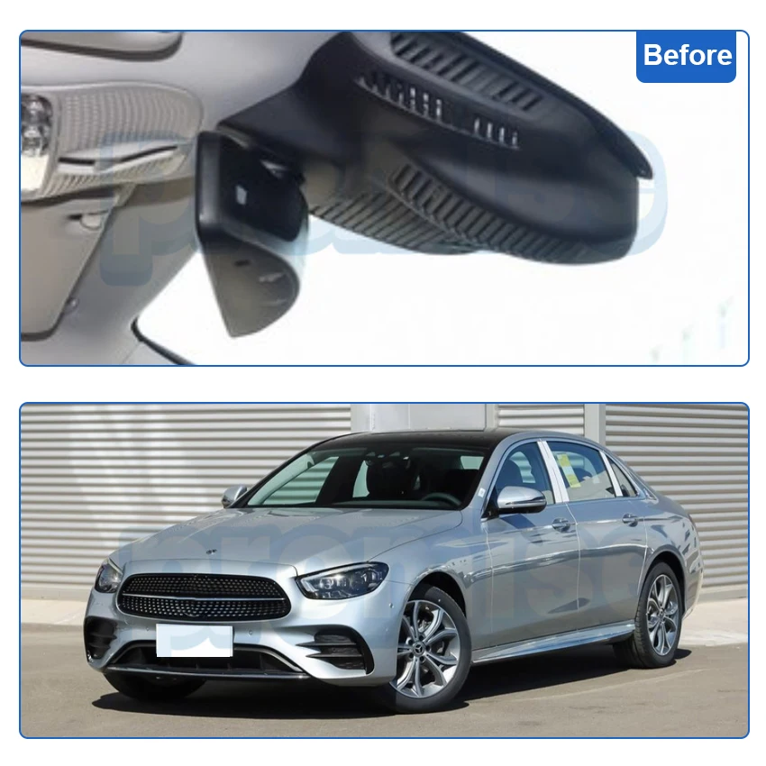 For Mercedes Benz E Class W213 S213 C238 Facelift 2020~2023 4K Dash Cam Front Rear Camera DVR Plug and Play Recorder Record view 2