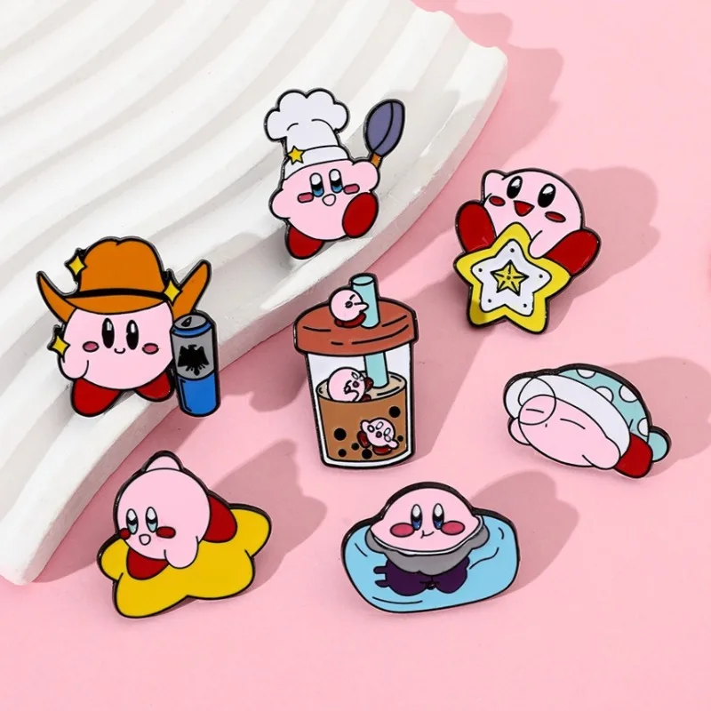 

Набор из 7 милых мультяшных брошей: Звезда Кирби, Картофель фри, Кирби-шеф, Звезда Кирби. Металлические значки, аксессуары для сумок, игрушки, аниме, мультфильмы.