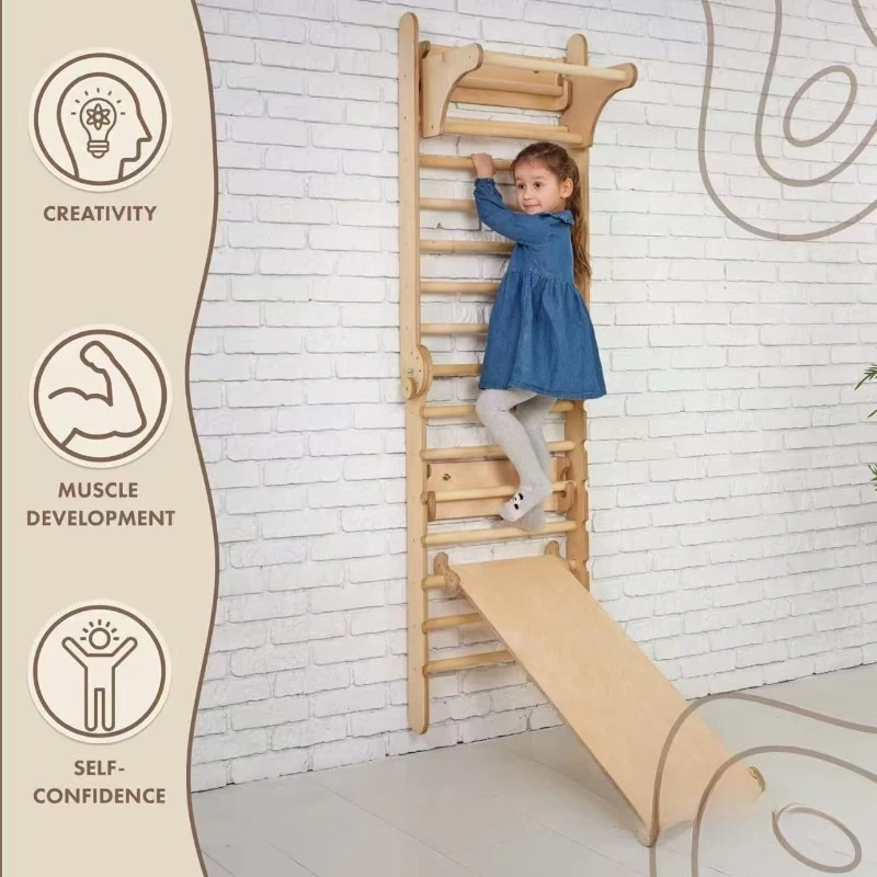 

Wooden Children's Climbing Frame Indoor Climbing Training Frame Wall Physical Sports Equipment