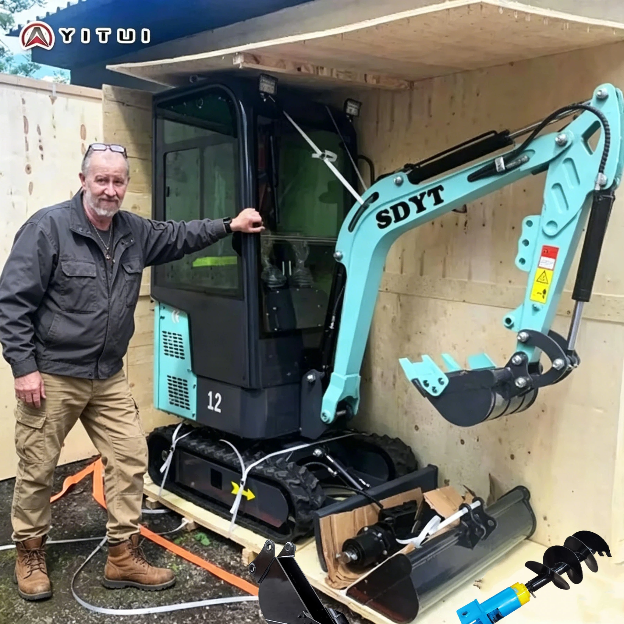 China Factory Customized Mini Excavator High Quality Kubota Engine Quick Delivery 1.2Ton Mini Excavator view 6