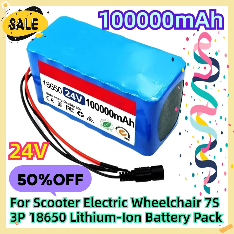 

For Scooter Electric Wheelchair 24V 7S3P 18650 Lithium-Ion Battery Pack 100Ah