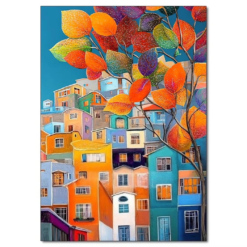 Colorful Forest Tree 500/1000/1200/2000 PCS Jigsaw Puzzles Family Activity Relaxing Games for Living Room Home Decor Gift