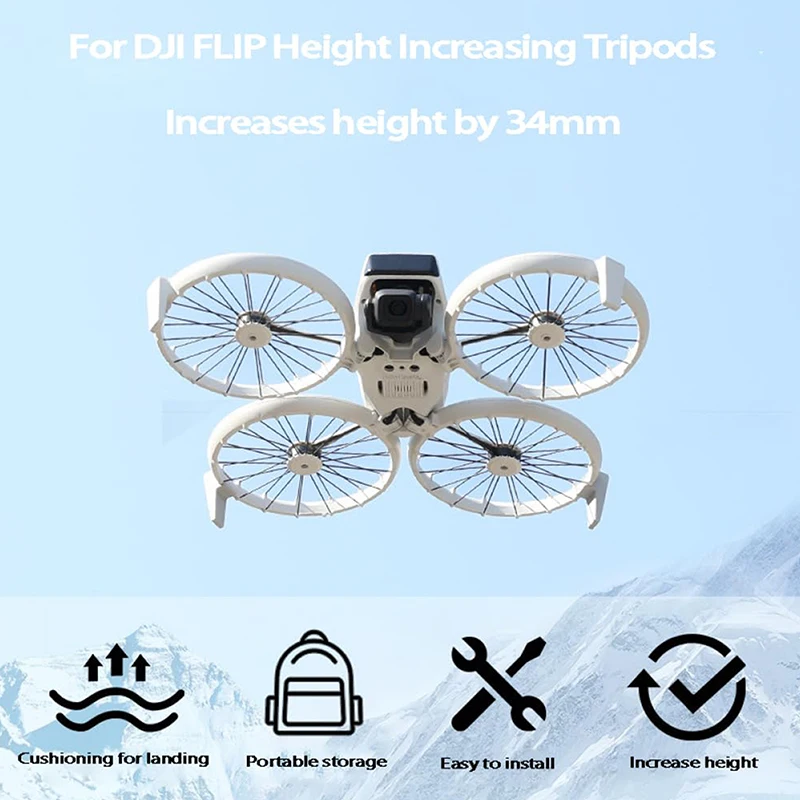 Landing Gear For DJI Flip Rear Bracket Height Increasing Tripod Legs Gimbal Protection Fixed Bracket Support Leg Drone Accessoy
