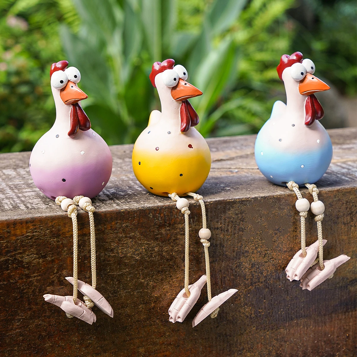 

1 шт., милый и забавный великоглазый длинноногий куриный декоративный предмет, подходит для украшения дома и сада.