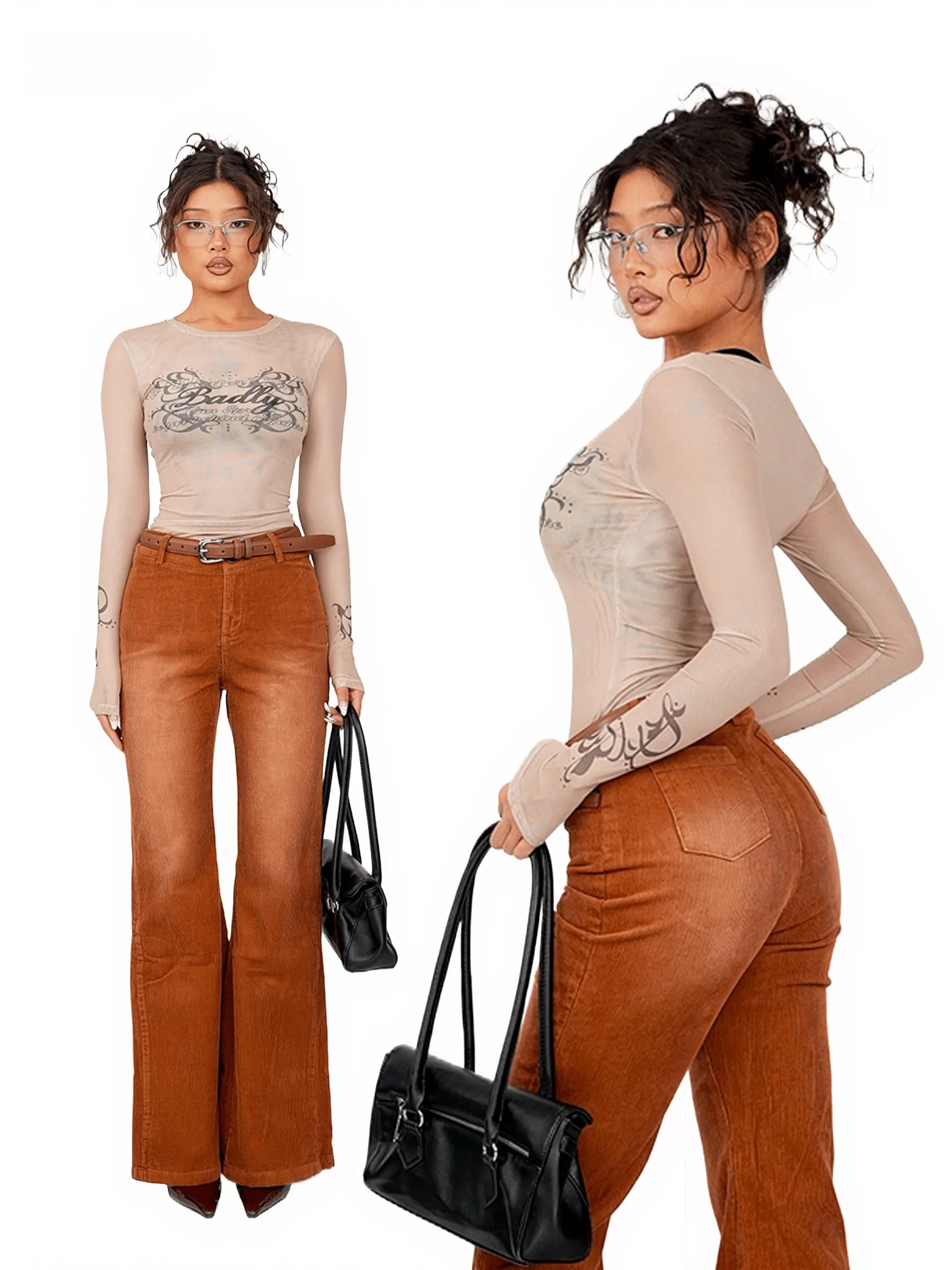 

ii round Ne Long Sve футболка Me Base irt тонкая весенне-осенняя женская повседневная модная внутренняя одежда прозрачная верхняя одежда