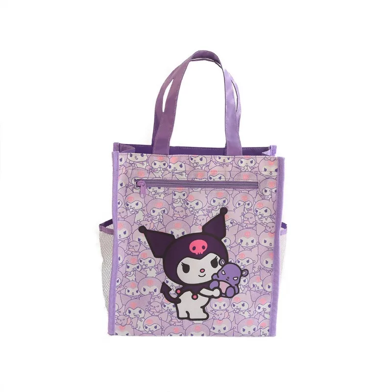 Mochila cruzada de Anime Sanrio Cinnamoroll Kuromi My Melody para niños, bolsa de almacenamiento de documentos A4 de dibujos animados, regalo para amigos