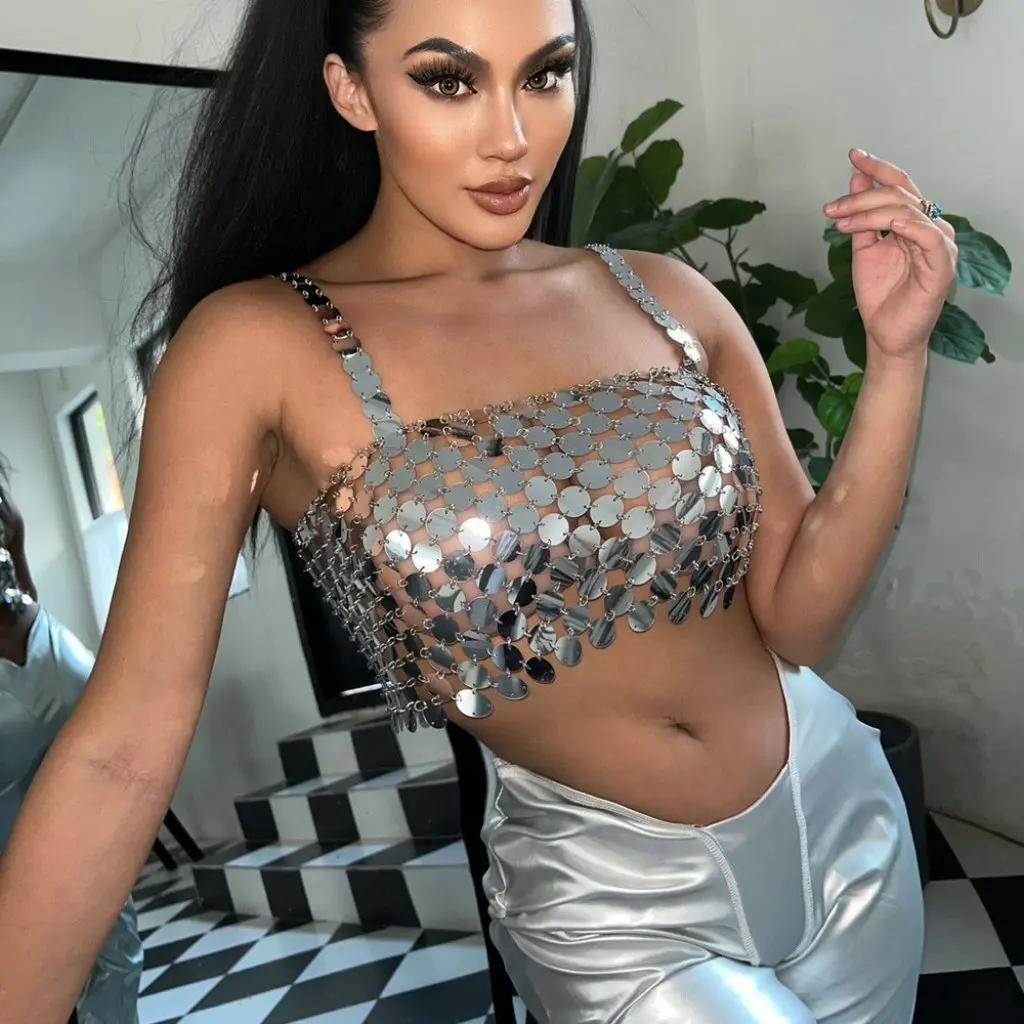 

Sexy Hand-Stitched Sequin Vest European And American Style Pure Nightclub Fashion Best-Selling Z20397