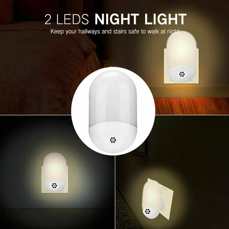 Automatische LED Nacht Licht Wand Stecker In Licht Sensor Warme Weiße Lampe Für Kinder Kinder Schlafzimmer Lampe Warm Weiß UNS/UK/EU Stecker