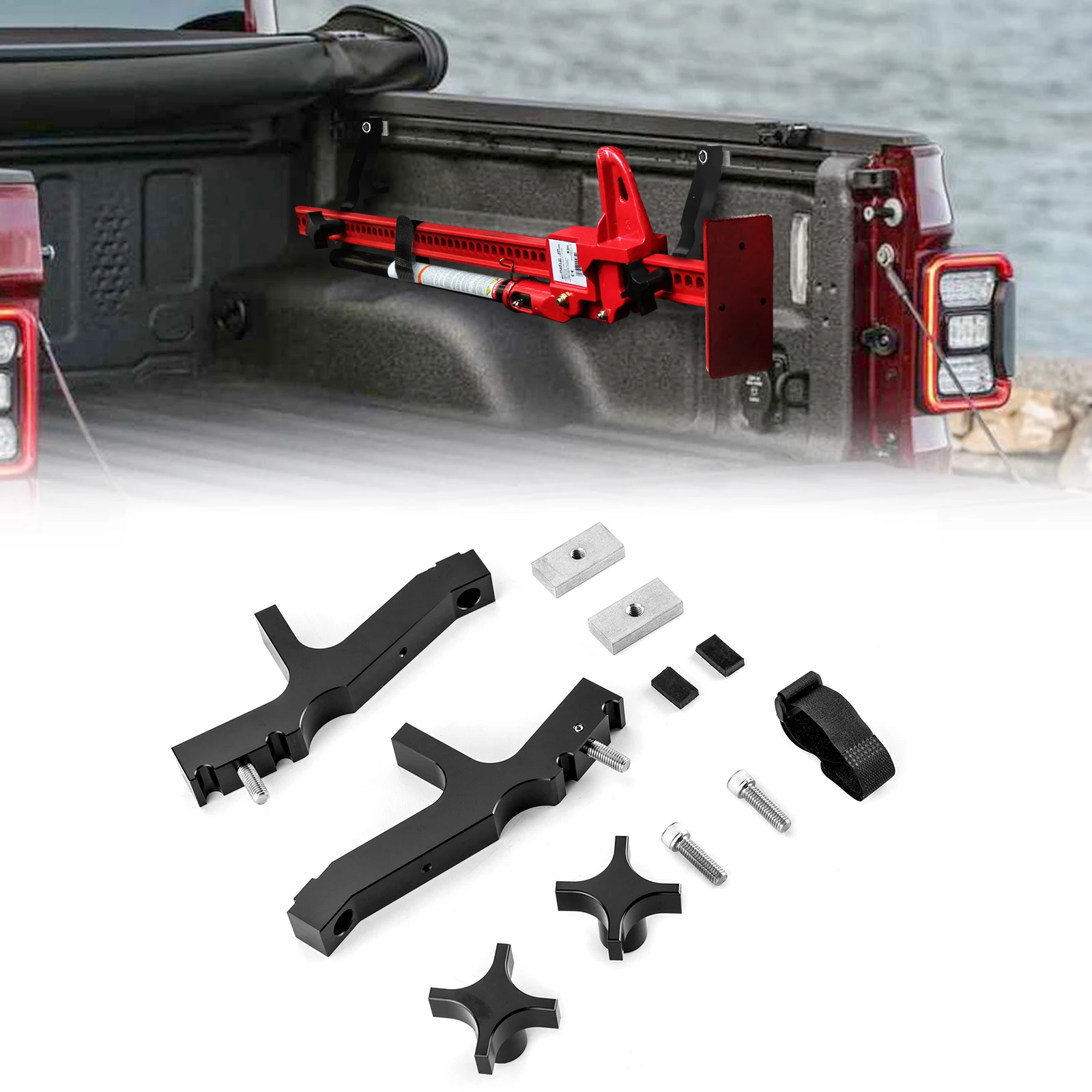 For 2020-2024 Jeep Gladiator JT Off-Road Rear Bed High Lift Jack Mounting Bracket Jack Carrier Holder Bolt-On Accessories