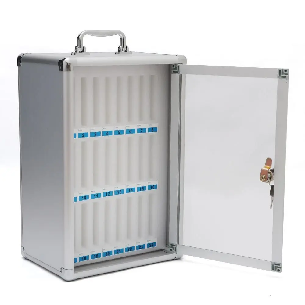 Aluminum Alloy Phone Storage Cabinet Transparent Door Phone Storage Box Storage Cabinet Practical New
