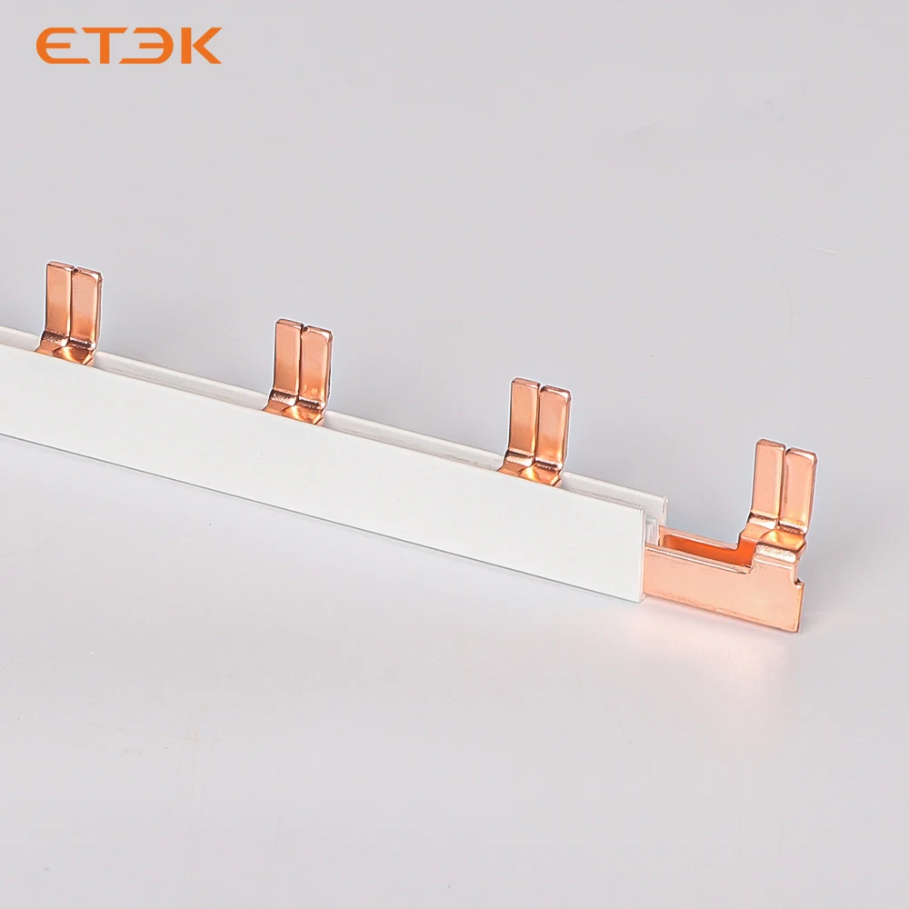 ETEK Copper Busbar for Distribution Box Circuit Breaker1P/2P 63A Cross Section 10mm ² 12way MCB Connector type copper Busbar image 6