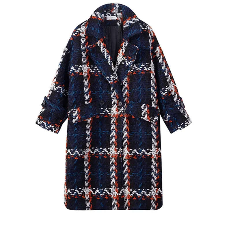 سترة صوف متقلب جديدة لشتاء 2026 للنساء الطبعة الكورية تصميم على الموضة معاطف خشنة مُزينة بالزهور معطف طويل للسيدات #6