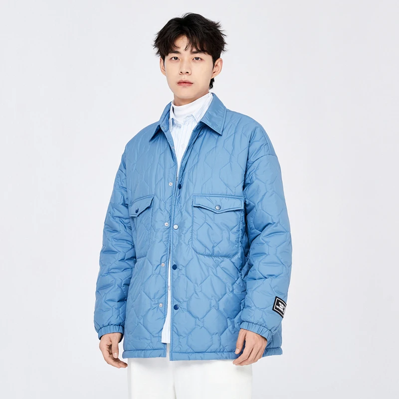 Semir Jacket Men 2023 Winter New Shirt-Style Cotton Clothes Loose Simple Fashionable Water-Repellent Warm Cotton Jacket