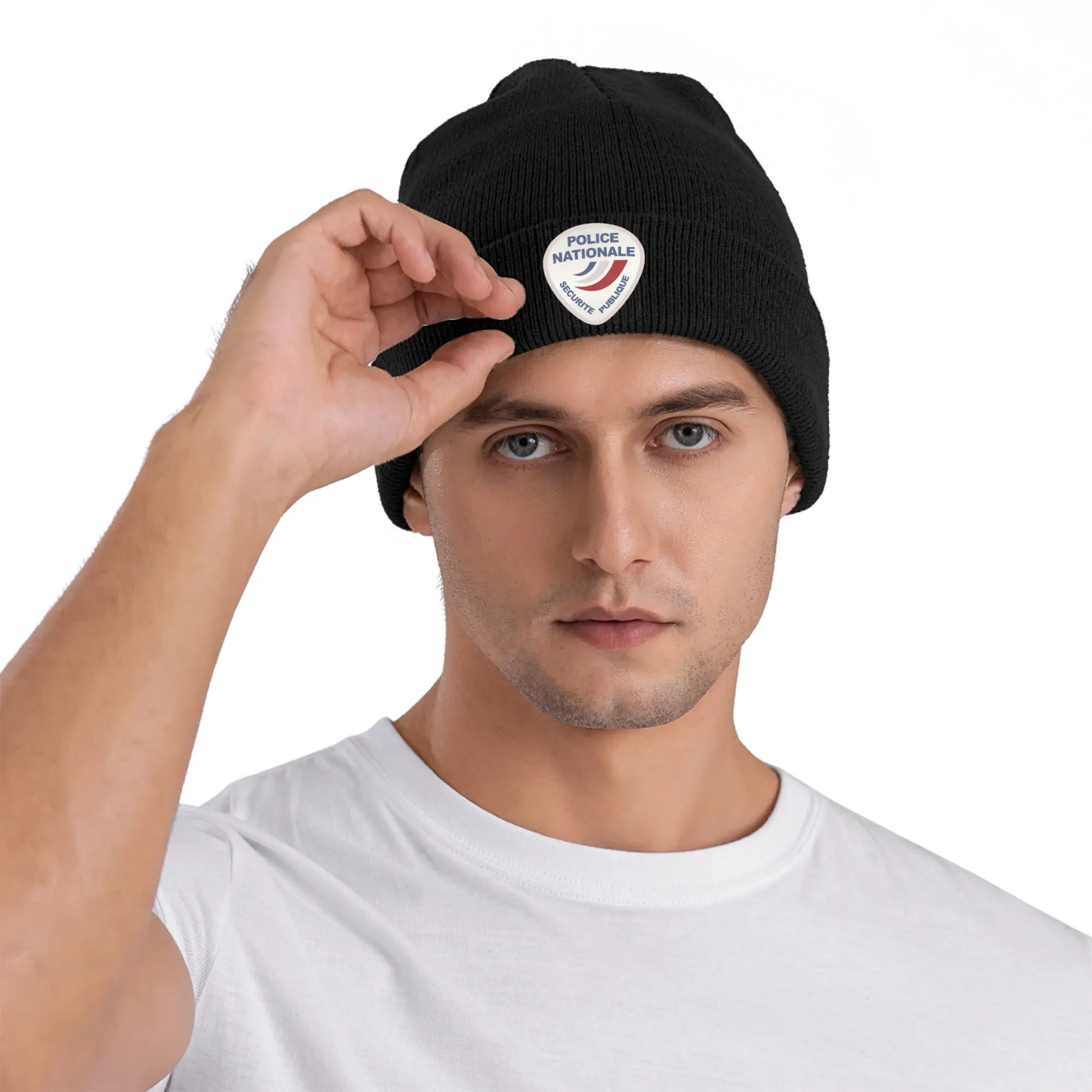Gorro da polícia nacional da holanda, gorro de malha para adultos, unissex, casual, elástico, outono, kpop, chapéus