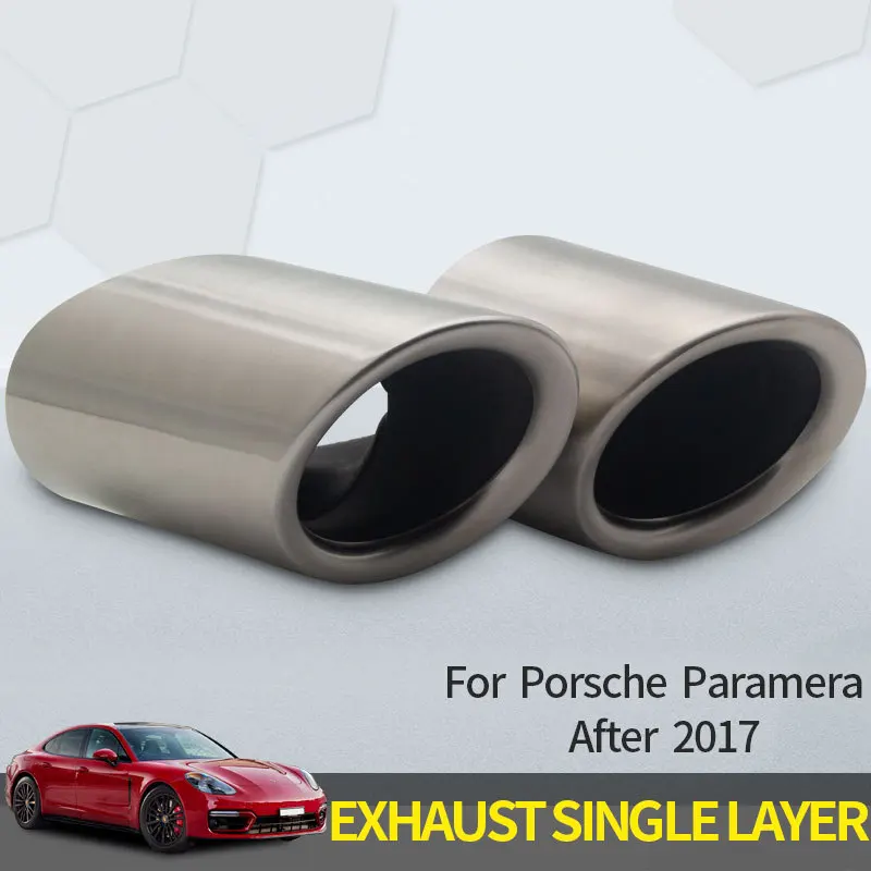 Car Accessories Stainless Quad Steel Exhaust Tip For Porsche Single Layer For Porsche Paramera After 2017