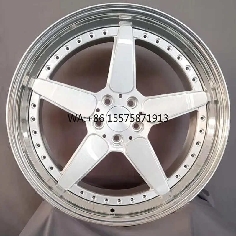 

5 Spoke Brushed Silver 5x120 19 Inch 5x114 20" 2 Piece Forged Wheels for Luxury Car