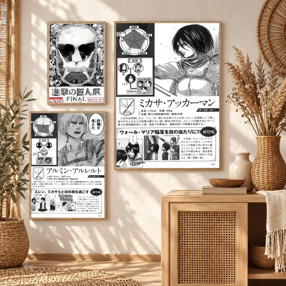Classic Anime Retor A-Attack On T-Titan Painting Calligraphy Modern Canvas Wall Art Prints for Living Room Decor | Wall Decals