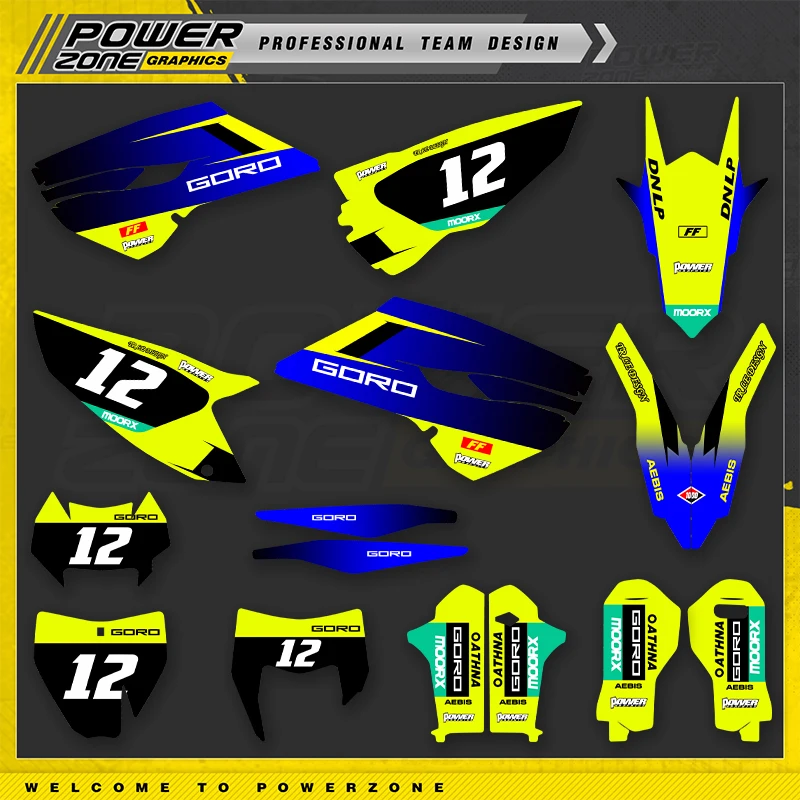 PowerZone Custom Background Graphics Decals Stickers Kit For Husqvarna 2014 2015 2016 TE FE 2014-2015 TC FC  125-450CC