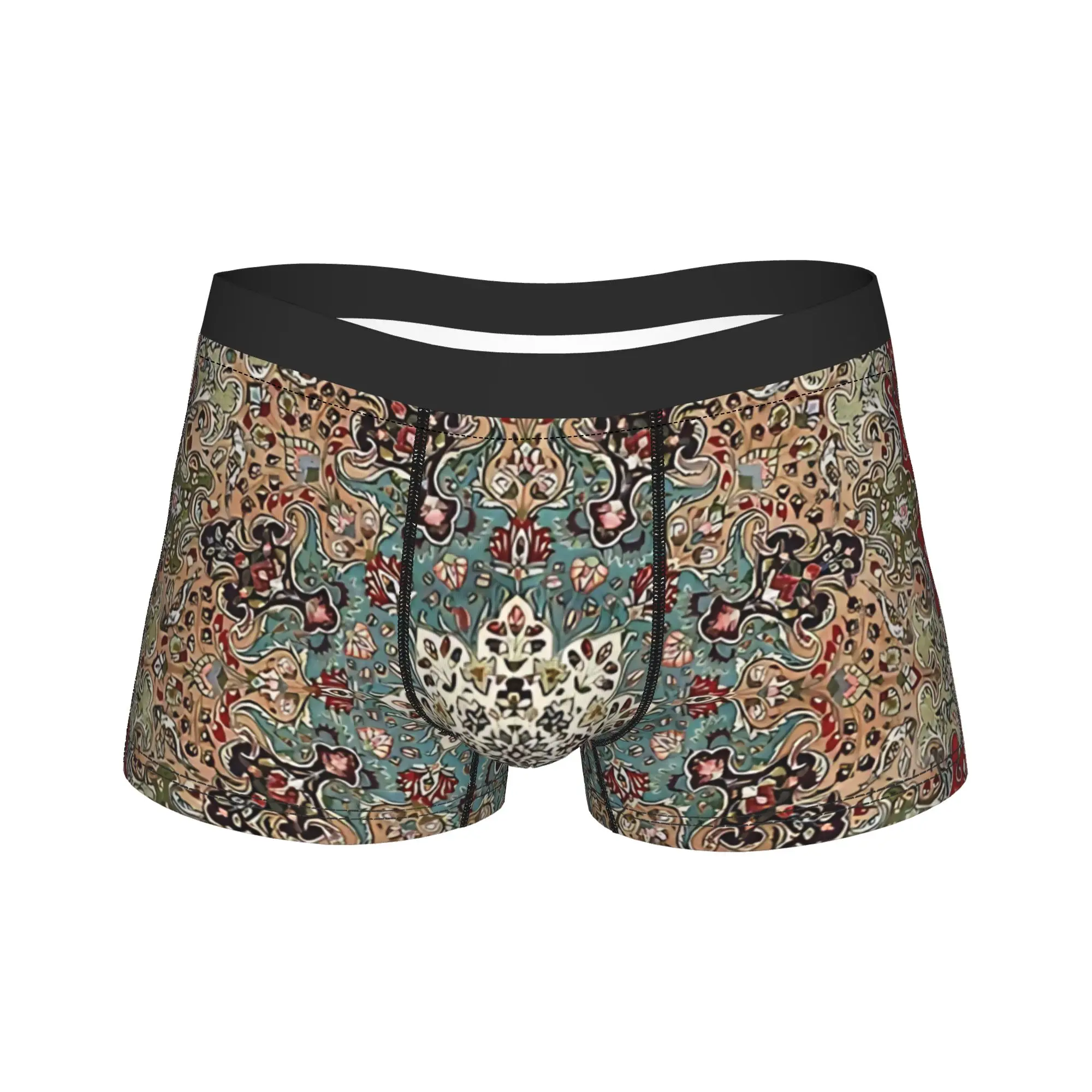 

Винтажные антикварные боксеры с принтом персидского ковра, 3D-мешочек, горячая распродажа, классические мужские трусы-боксеры больших размеров