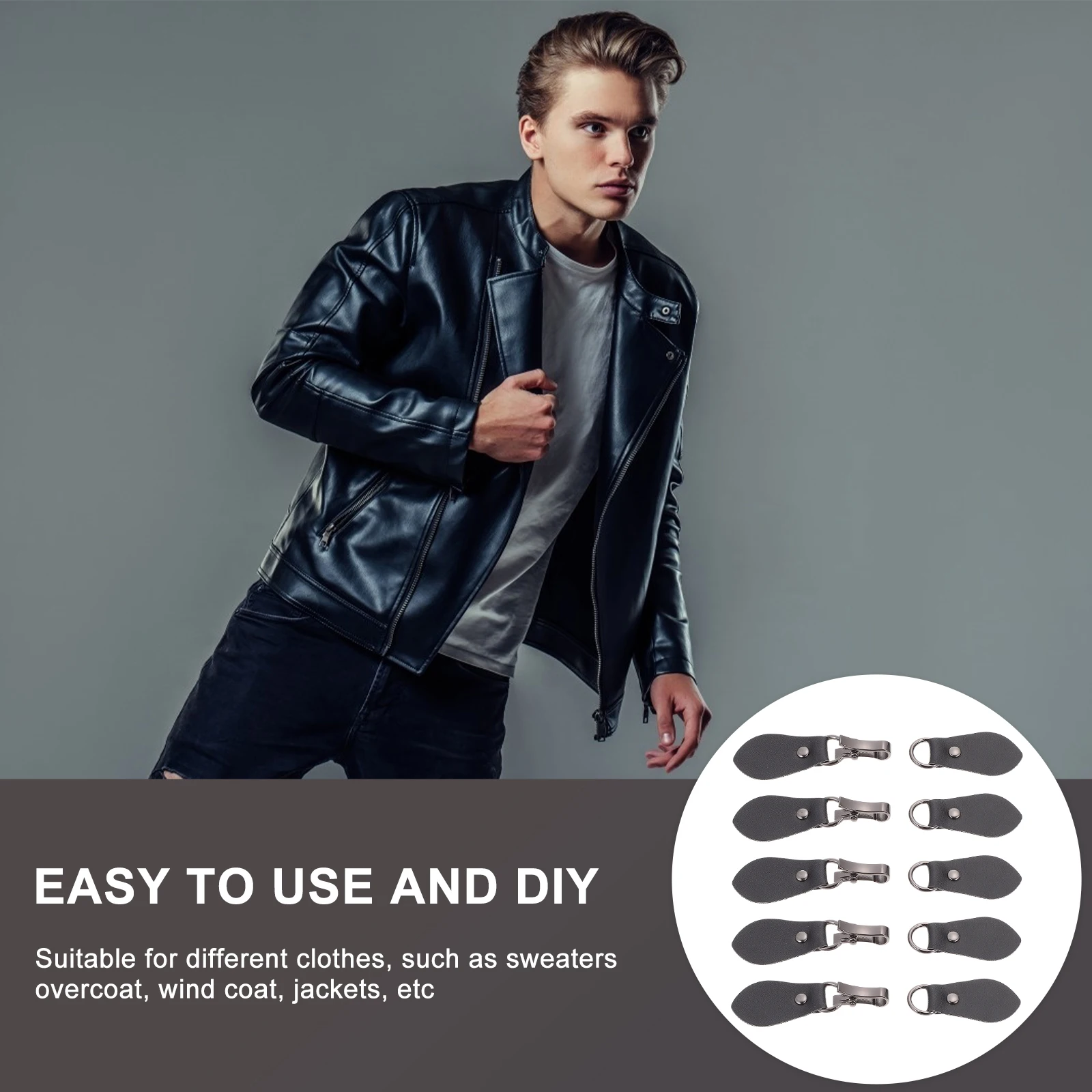 

5Pairs Clothing Buckles Hook Set High-Quality Fasteners for Coats Sweaters Cardigans Creative Fabric Decoration