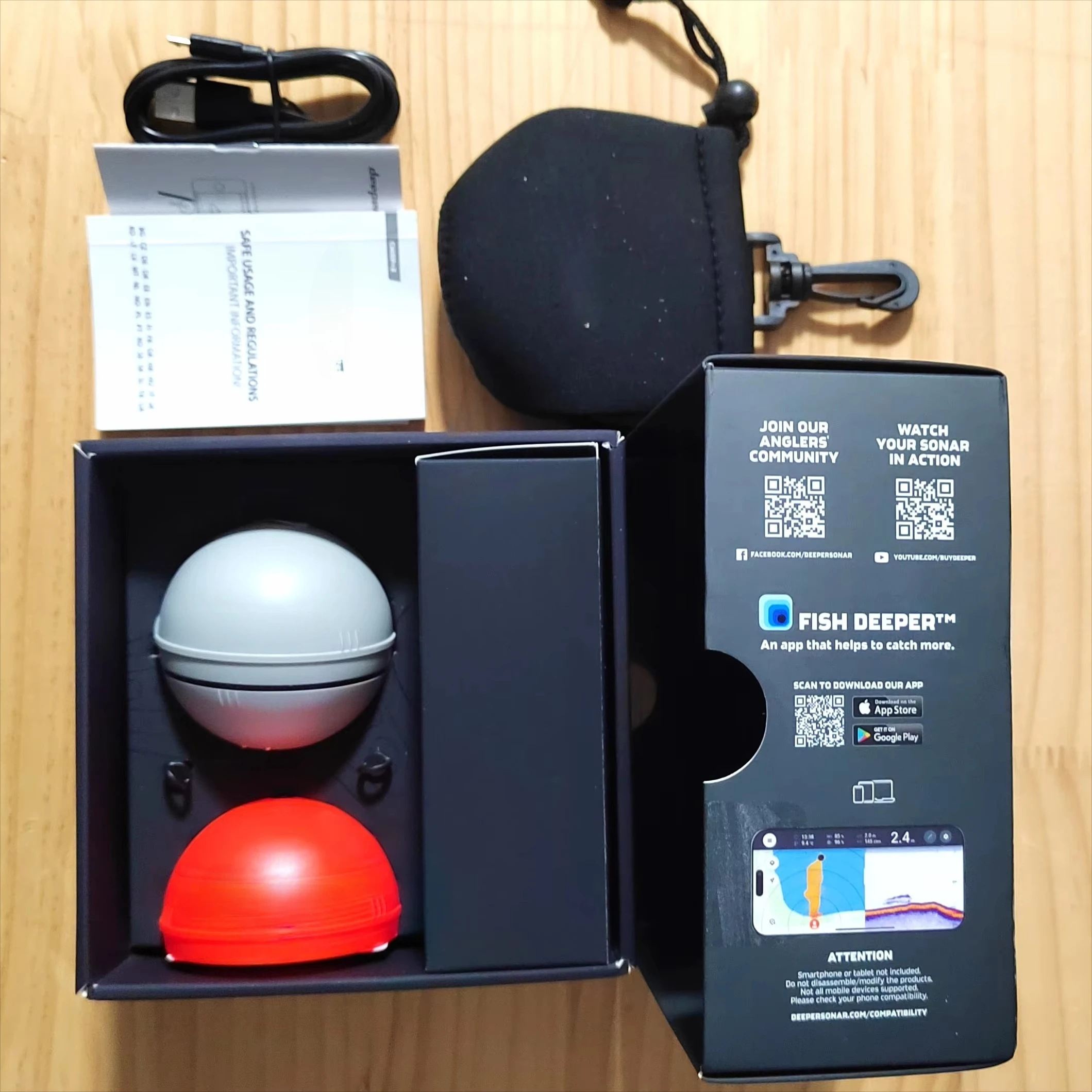 Neueste Version Deeper Chirp + 2.0 Tragbares Sonar Global Positioning System Intelligentes Köderbootfisch