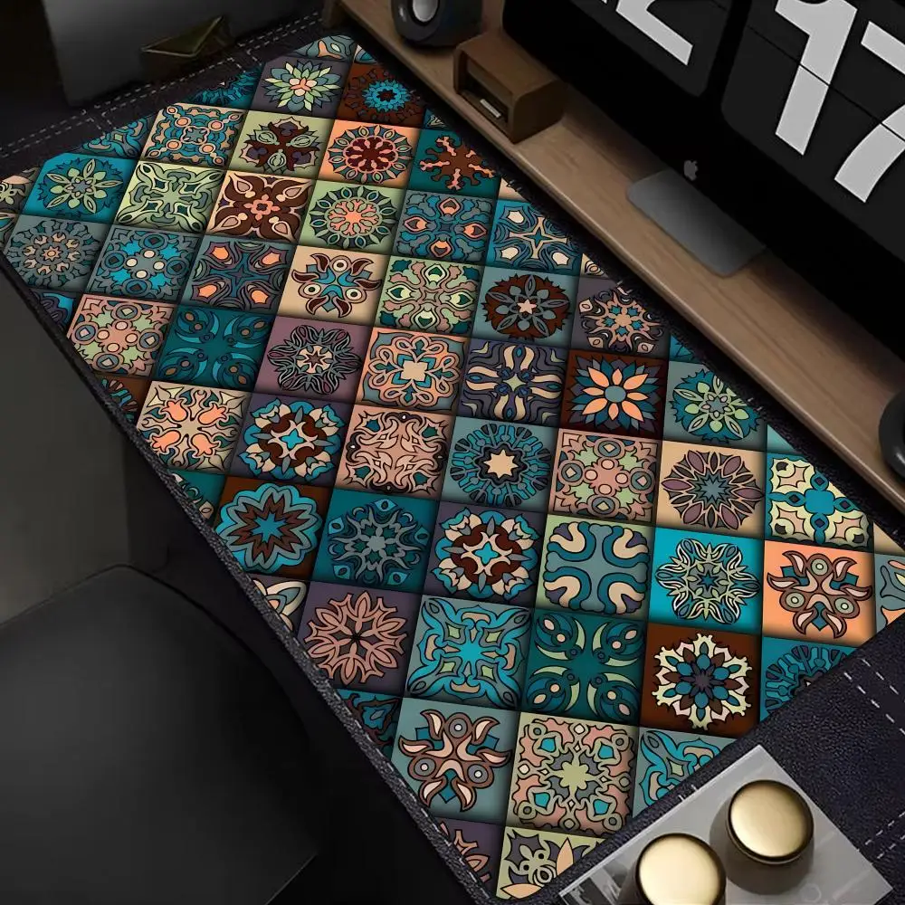 

Dunhuang Geometric Pattern Mouse Pad Mouse Pad Gaming Accessories Office Gamer Keyboard Desk Mat Non-Slip Laptop Large Mousepad